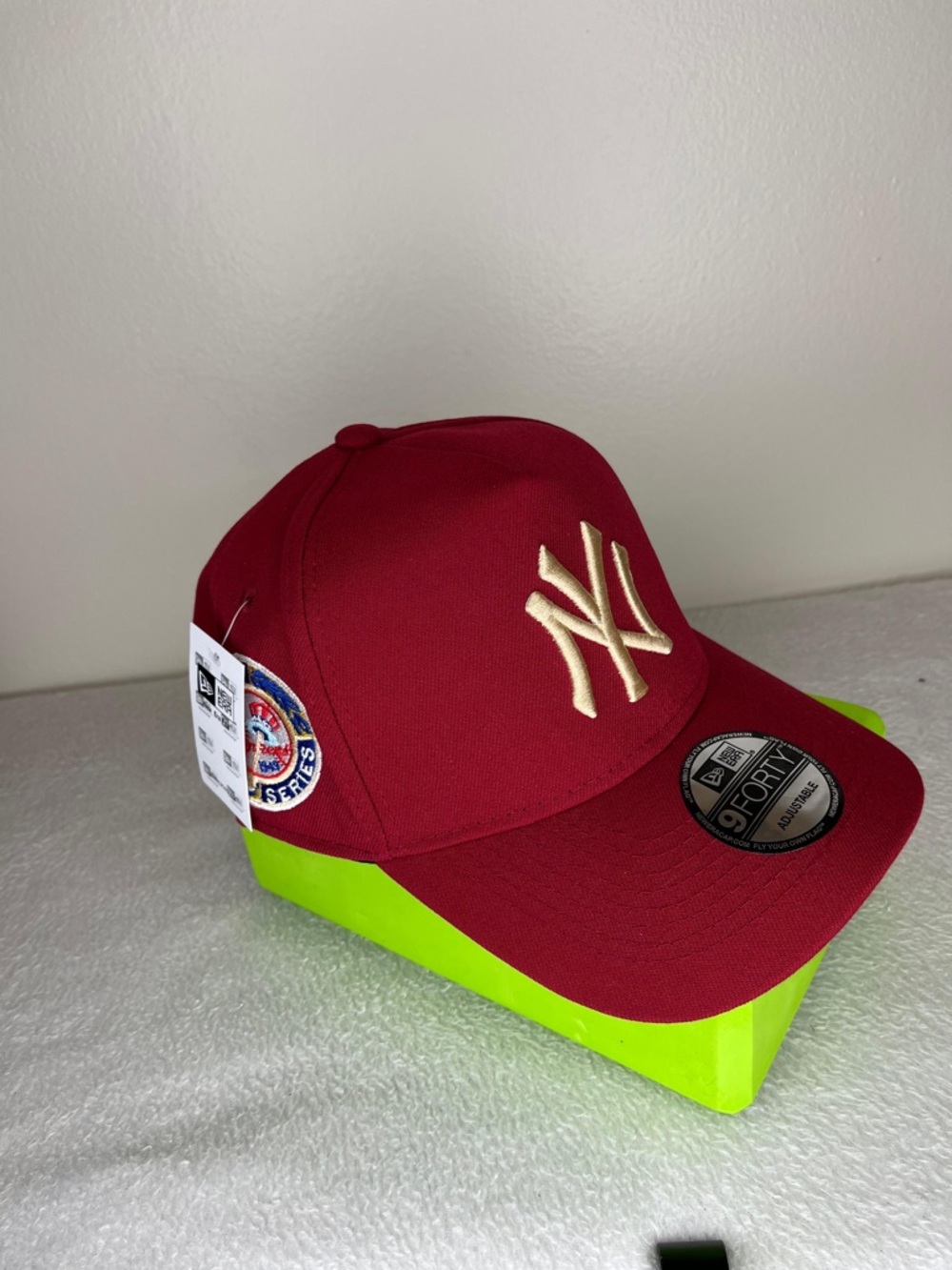 New Era Burgundy Cap with Gold NY Patch